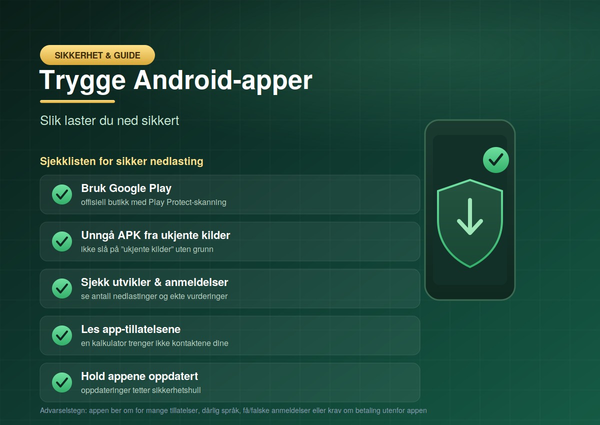 Trygge Android-apper: slik laster du ned sikkert