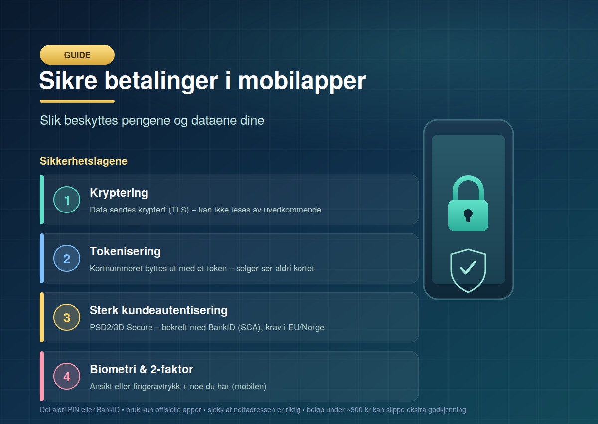 Slik fungerer sikre betalinger i mobilapper