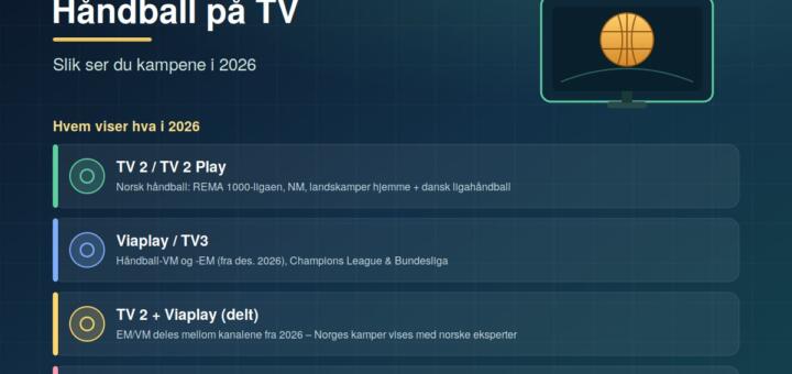 Håndball på TV: slik ser du kampene i 2026
